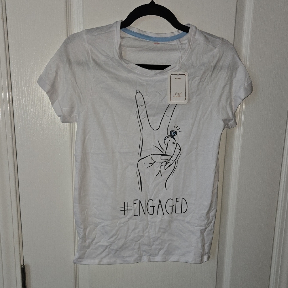 #ENGAGED White Graphic Tee